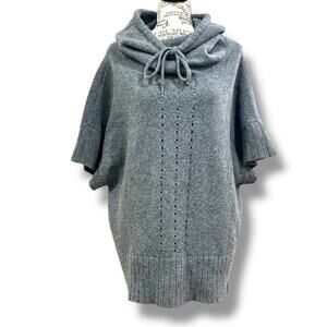 Smartwool Size S / M Crestone Gray Merino Wool Chunky Poncho Cowlneck Sweater